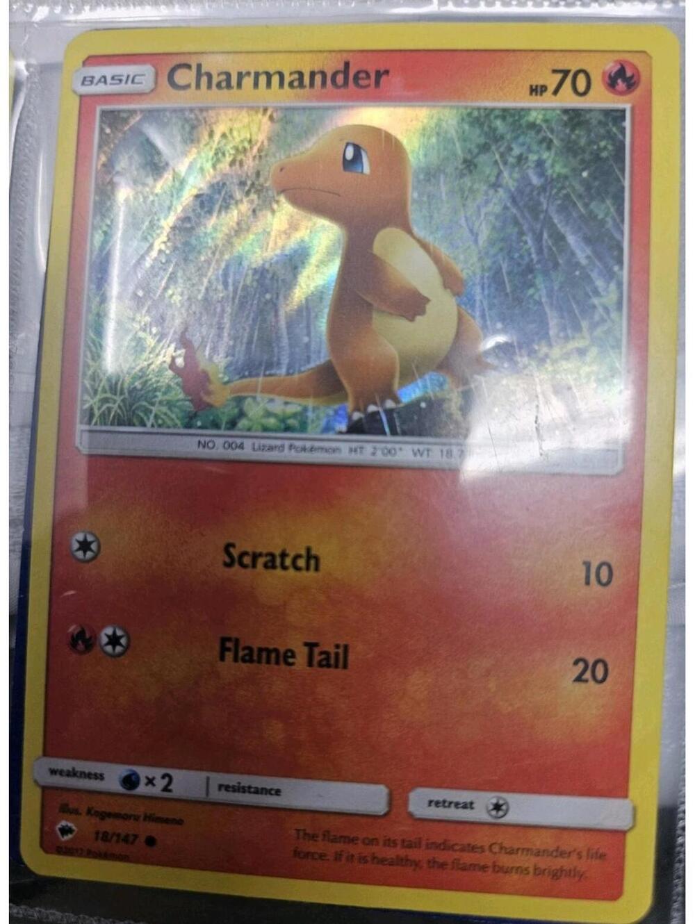 Pokémon CHARMANDER 18/147 Holo Burning Shadows Premium Collection